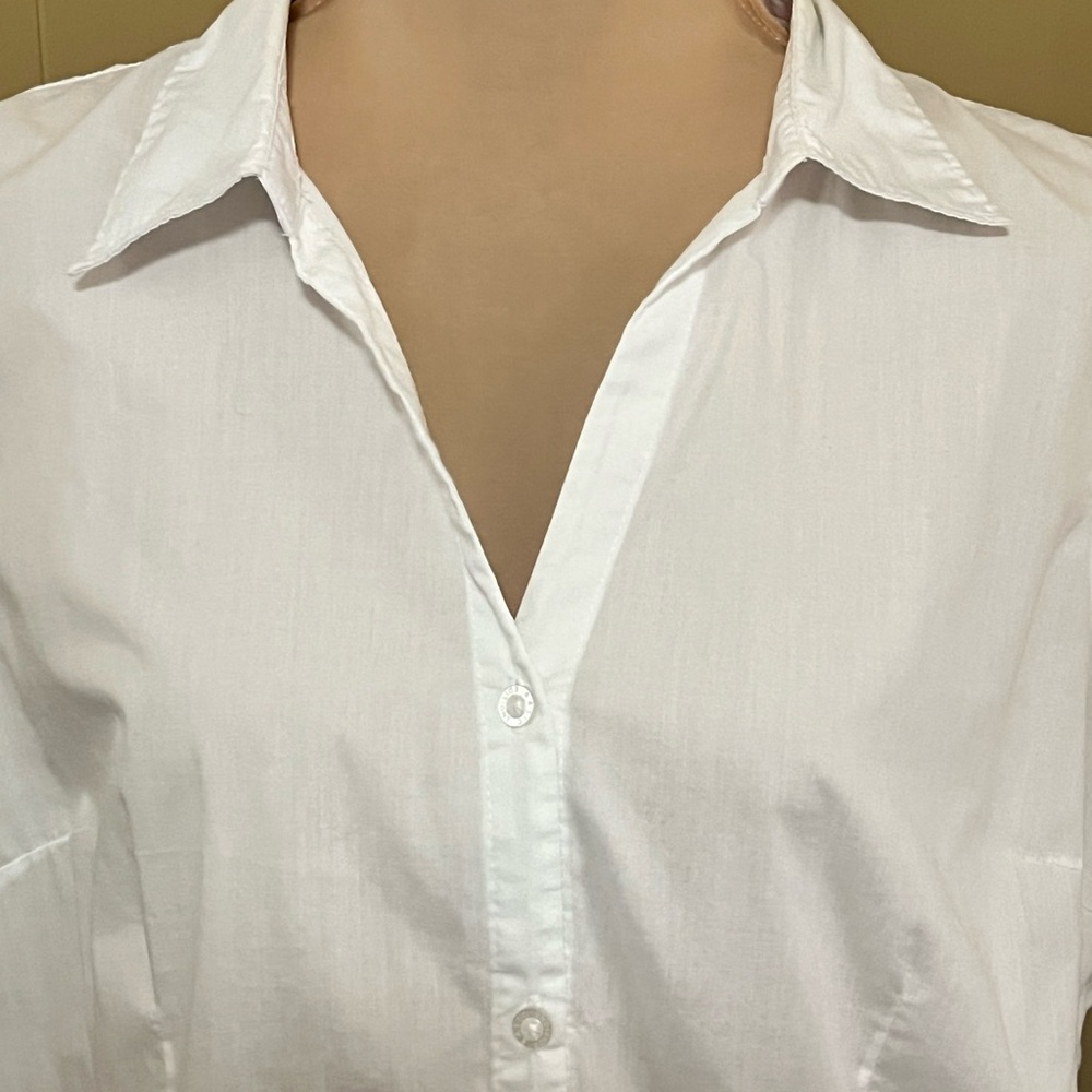 Basic Editions Xl White Button-Down Cottonblend S… - image 4